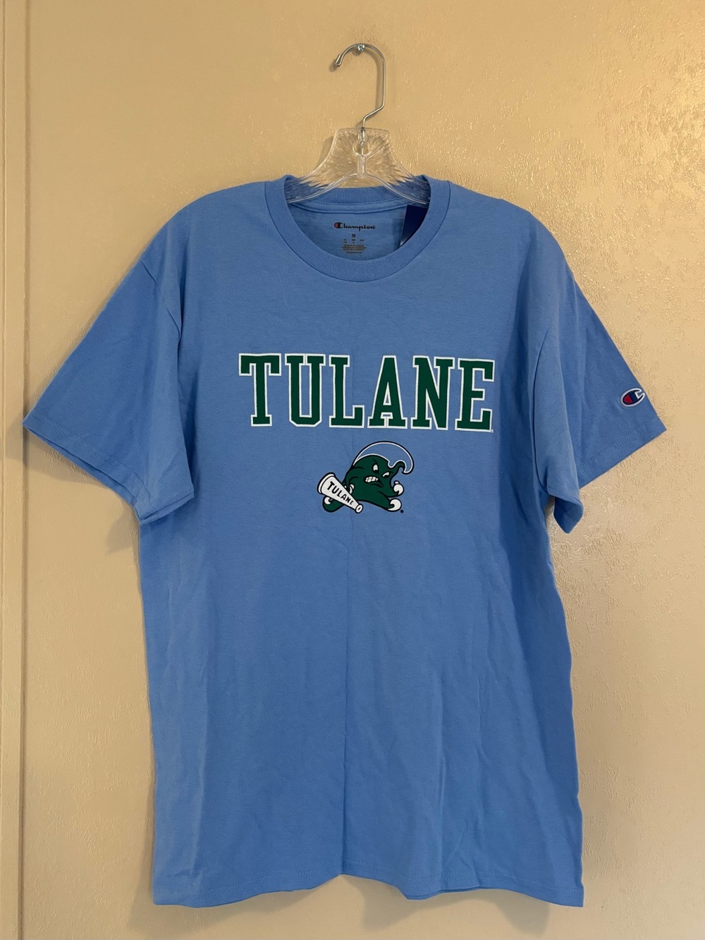 NWT Champion Tulane University Vintage Greenie Mascot Tee sz M